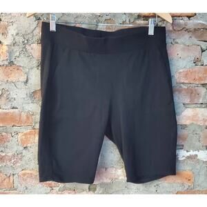 Torrid Womens Plus Size 1X Biker Shorts Black High Rise Stretch Workout